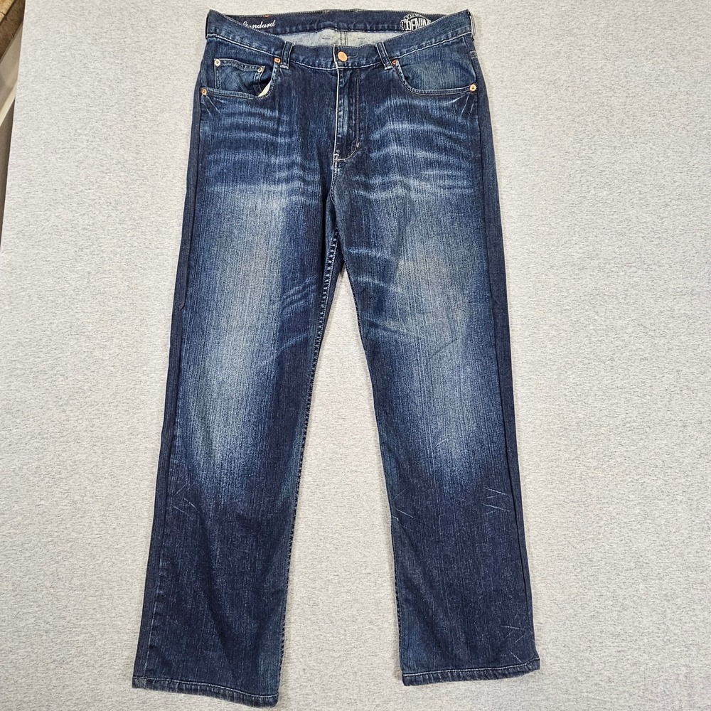 Tommy Bahama Denim Standard Mens 36x30 Dark Wash Straight Leg Jeans Blue